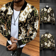 Hawaii Style Golden Texture 3D Printed Winter Zipper Jacket. MWJ-405 Hawaii Style Golden Texture 3D Printed Winter Zipper Jacket. MWJ-405