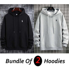 Bundle Of 2 Pull-Over RL Printed Casual Hoodies For Winter's. Bundle Of 2 Pull-Over RL Printed Casual Hoodies For Winter's.