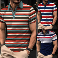 Bundle Of 3 Dry-Fit 3D Stripe Printed Style Half-Sleeve Polo Summer Tshirt's. MS3DP-104+105+106 Bundle Of 3 Dry-Fit 3D Stripe Printed Style Half-Sleeve Polo Summer Tshirt's. MS3DP-104+105+106