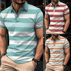 Bundle Of 3 Dry-Fit  3D Stripe Printed Style Half-Sleeve Polo Summer Tshirt's. MS3DP-101+103+109 Bundle Of 3 Dry-Fit  3D Stripe Printed Style Half-Sleeve Polo Summer Tshirt's. MS3DP-101+103+109