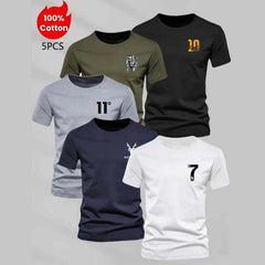 Bundle Of 5 R-Neck Half Sleeve PL-Printed Summer Tshirt's. Deal-01 Bundle Of 5 R-Neck Half Sleeve PL-Printed Summer Tshirt's. Deal-01