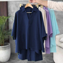 Batwing V-Collar Style Turkish 2-Pcs Stiched Co-Ord Set. Batwing V-Collar Style Turkish 2-Pcs Stiched Co-Ord Set.