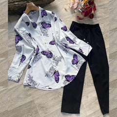 Butterfly Printed 2-Pcs Turkish Co-Ord Set For Winter's. Butterfly Printed 2-Pcs Turkish Co-Ord Set For Winter's.