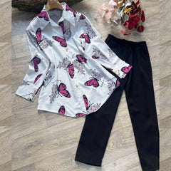 Butterfly Printed 2-Pcs Turkish Co-Ord Set For Winter's. Butterfly Printed 2-Pcs Turkish Co-Ord Set For Winter's.