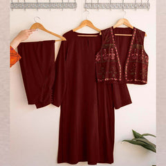 Lulusar Koti Style 3-Pcs Embroidery Work Stiched Suit. Lulusar Koti Style 3-Pcs Embroidery Work Stiched Suit.