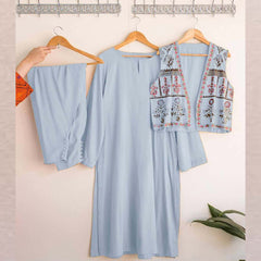 Lulusar Koti Style 3-Pcs Embroidery Work Stiched Suit. Lulusar Koti Style 3-Pcs Embroidery Work Stiched Suit.