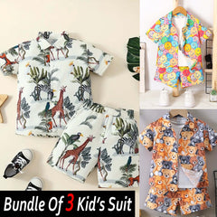 Bundle Of 3 All-Over 3D Printed 2-Pcs Summer Suit For Kids. D-06+07+09 Bundle Of 3 All-Over 3D Printed 2-Pcs Summer Suit For Kids. D-06+07+09