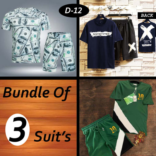 Bundle Of 3 Casual Wear 2-Pcs Summer Suit. Deal-12 (Clearance-Sale)