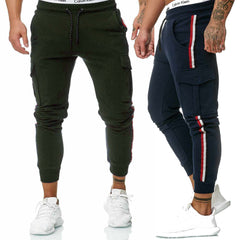 Bundle Of 2 T-Stripe Cargo Style 4-Pocket's Summer Trouser. Green+Blue D2 Bundle Of 2 T-Stripe Cargo Style 4-Pocket's Summer Trouser. Green+Blue D2