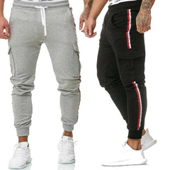 Bundle Of 2 T-Stripe Cargo Style 4-Pocket's Summer Trouser. Grey+Black D2 Bundle Of 2 T-Stripe Cargo Style 4-Pocket's Summer Trouser. Grey+Black D2