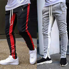 Bundle Of 2 4-Zip Side Panel Style Summer Trouser's. Black+Grey Bundle Of 2 4-Zip Side Panel Style Summer Trouser's. Black+Grey