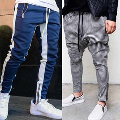 Bundle Of 2 Different Trouser's. 4-Zip Side Panel Blue+ Dot Printed Bundle Of 2 Different Trouser's. 4-Zip Side Panel Blue+ Dot Printed