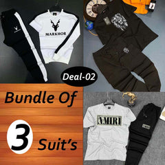 Bundle Of 3 Casual Wear 2-Pcs Summer Suit. Deal-02 (Clearance-Sale) Bundle Of 3 Casual Wear 2-Pcs Summer Suit. Deal-02 (Clearance-Sale)