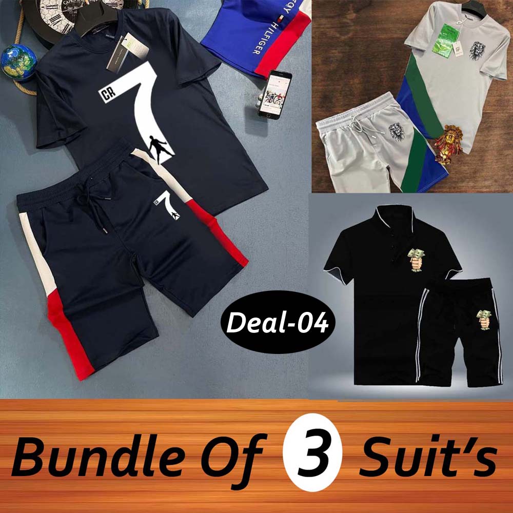 Bundle Of 3 Casual Wear 2-Pcs Summer Suit. Deal-04 (Clearance-Sale)