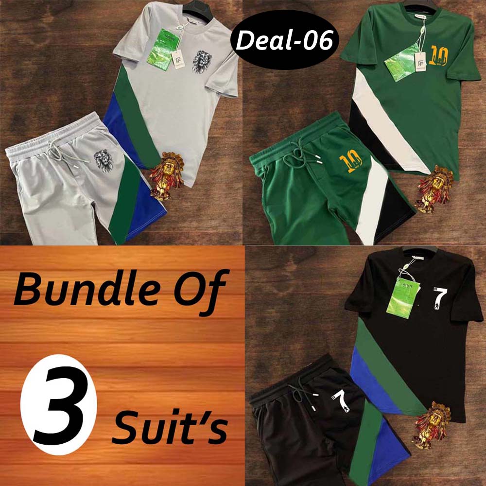 Bundle Of 3 Casual Wear 2-Pcs Summer Suit. Deal-06 (Clearance-Sale)
