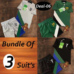Bundle Of 3 Casual Wear 2-Pcs Summer Suit. Deal-06 (Clearance-Sale) Bundle Of 3 Casual Wear 2-Pcs Summer Suit. Deal-06 (Clearance-Sale)