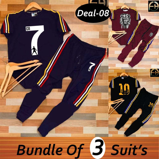 Bundle Of 3 Casual Wear 2-Pcs Summer Suit. Deal-08 (Clearance-Sale)
