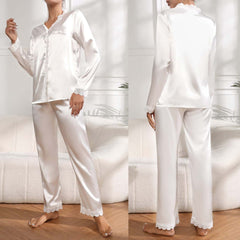 Imported Lace Style 2-Pcs Silk Nightsuit. D-7 Imported Lace Style 2-Pcs Silk Nightsuit. D-7