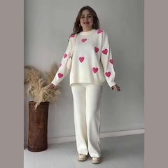 Heart Printed Sweat Style Premium Quality 2-Pcs Winter Tracksuit For Her. WWTS-20 Heart Printed Sweat Style Premium Quality 2-Pcs Winter Tracksuit For Her. WWTS-20