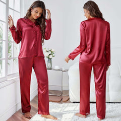 Imported Lace Style 2-Pcs Silk Nightsuit. D-7 Imported Lace Style 2-Pcs Silk Nightsuit. D-7