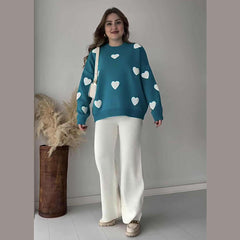 Heart Printed Sweat Style Premium Quality 2-Pcs Winter Tracksuit For Her. WWTS-20 Heart Printed Sweat Style Premium Quality 2-Pcs Winter Tracksuit For Her. WWTS-20