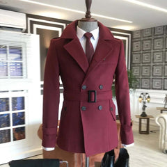 KingsMen Belt Style Casual Winter Fleece Coat. MWJ-409 KingsMen Belt Style Casual Winter Fleece Coat. MWJ-409