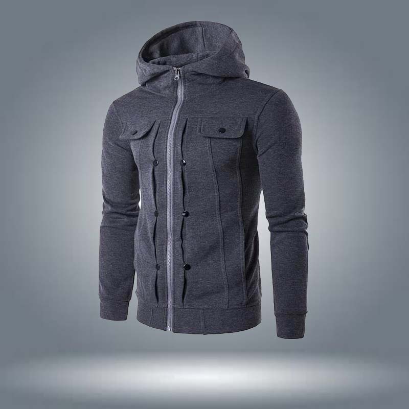 Ripped Style Hooded Winter Zipper Jacket.