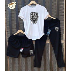 White Grey-Lion Bundle Of 3 Dry-Fit Premium Quality Summer Suit. White Grey-Lion Bundle Of 3 Dry-Fit Premium Quality Summer Suit.