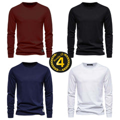 Bundle Of 4 Sweat-Style O-Neck Full Sleeve Tshirt For Summer's. S2 Bundle Of 4 Sweat-Style O-Neck Full Sleeve Tshirt For Summer's. S2