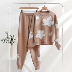 Pearls Work White Leaf Printed Premium Quality Winter 2-Pcs Tracksuit For Her. WWTS-02 Pearls Work White Leaf Printed Premium Quality Winter 2-Pcs Tracksuit For Her. WWTS-02