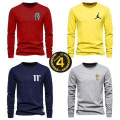 Bundle Of 4 Sweat-Style O-Neck PL Full Sleeve Tshirt For Summer's. Bundle Of 4 Sweat-Style O-Neck PL Full Sleeve Tshirt For Summer's.