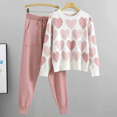 Heart Printed Pearls Work Premium Quality Winter 2-Pcs Tracksuit For Her. WWTS-10 Heart Printed Pearls Work Premium Quality Winter 2-Pcs Tracksuit For Her. WWTS-10