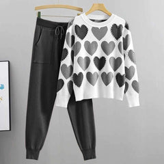 Heart Printed Pearls Work Premium Quality Winter 2-Pcs Tracksuit For Her. WWTS-10 Heart Printed Pearls Work Premium Quality Winter 2-Pcs Tracksuit For Her. WWTS-10