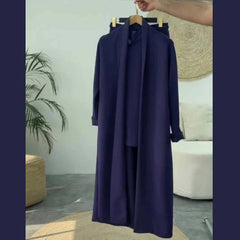 Long Gown Style 3-Pcs Winter Co-Ord Suit. WWTS-13 Long Gown Style 3-Pcs Winter Co-Ord Suit. WWTS-13