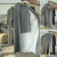 Long Gown Style 3-Pcs Winter Co-Ord Suit. WWTS-13 Long Gown Style 3-Pcs Winter Co-Ord Suit. WWTS-13