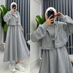 Drop Shoulder Short Hooded Maxi Style 2-Pcs Winter Co-Ord Set. WWTS-16 Drop Shoulder Short Hooded Maxi Style 2-Pcs Winter Co-Ord Set. WWTS-16
