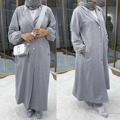 Long Button Hoodie Style 2-Pcs Winter Co-Ord Set. WWTS-18 Long Button Hoodie Style 2-Pcs Winter Co-Ord Set. WWTS-18