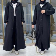 Long Button Hoodie Style 2-Pcs Winter Co-Ord Set. WWTS-18 Long Button Hoodie Style 2-Pcs Winter Co-Ord Set. WWTS-18