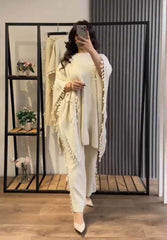 Open-Shawl Style Lace Work 2-Pcs Winter Co-Ord Set. WWTS-07 Open-Shawl Style Lace Work 2-Pcs Winter Co-Ord Set. WWTS-07