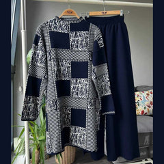 Texture Printed Long Premium Quality Winter 2-Pcs Tracksuit For Her. WWTS-04 Texture Printed Long Premium Quality Winter 2-Pcs Tracksuit For Her. WWTS-04