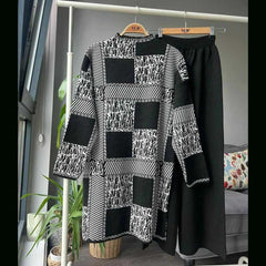 Texture Printed Long Premium Quality Winter 2-Pcs Tracksuit For Her. WWTS-04 Texture Printed Long Premium Quality Winter 2-Pcs Tracksuit For Her. WWTS-04