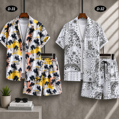 Bundle Of 2 All-Over 3D Printed Dry-Fit 2-Pcs Summer Suit. MS3D-01+31