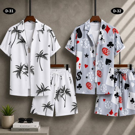 Bundle Of 2 All-Over 3D Printed Dry-Fit 2-Pcs Summer Suit. MS3D-02+03
