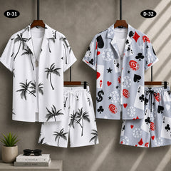 Bundle Of 2 All-Over 3D Printed Dry-Fit 2-Pcs Summer Suit. MS3D-02+03