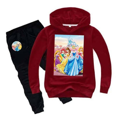 Kids Printed Barbie Doll Hoodie Style 2-Pcs Winter Track-Suit.