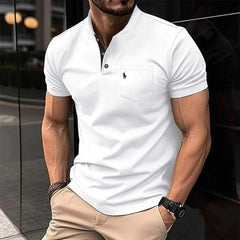 RL-Logo White Ben Collar Pocket Style Summer Tshirt MSDTS-05