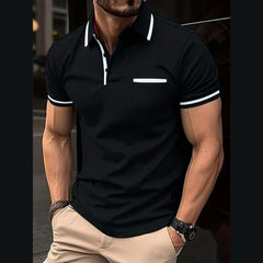 Black Tipping Collar Style Designer Summer Tshirt MSDTS-06