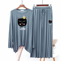 Baggy-Style Big-Printed 2-Pcs Lounge And Night Wear Suit. WLW-09