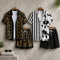 Bundle Of 2 All-Over 3D Printed Dry-Fit 2-Pcs Summer Suit. MS3D-10+39