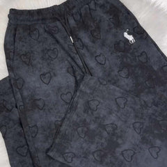 Heart Textured Horse Logo Printed Style Western 2-Pcs Summer Tracksuit For Her. WSTS-08